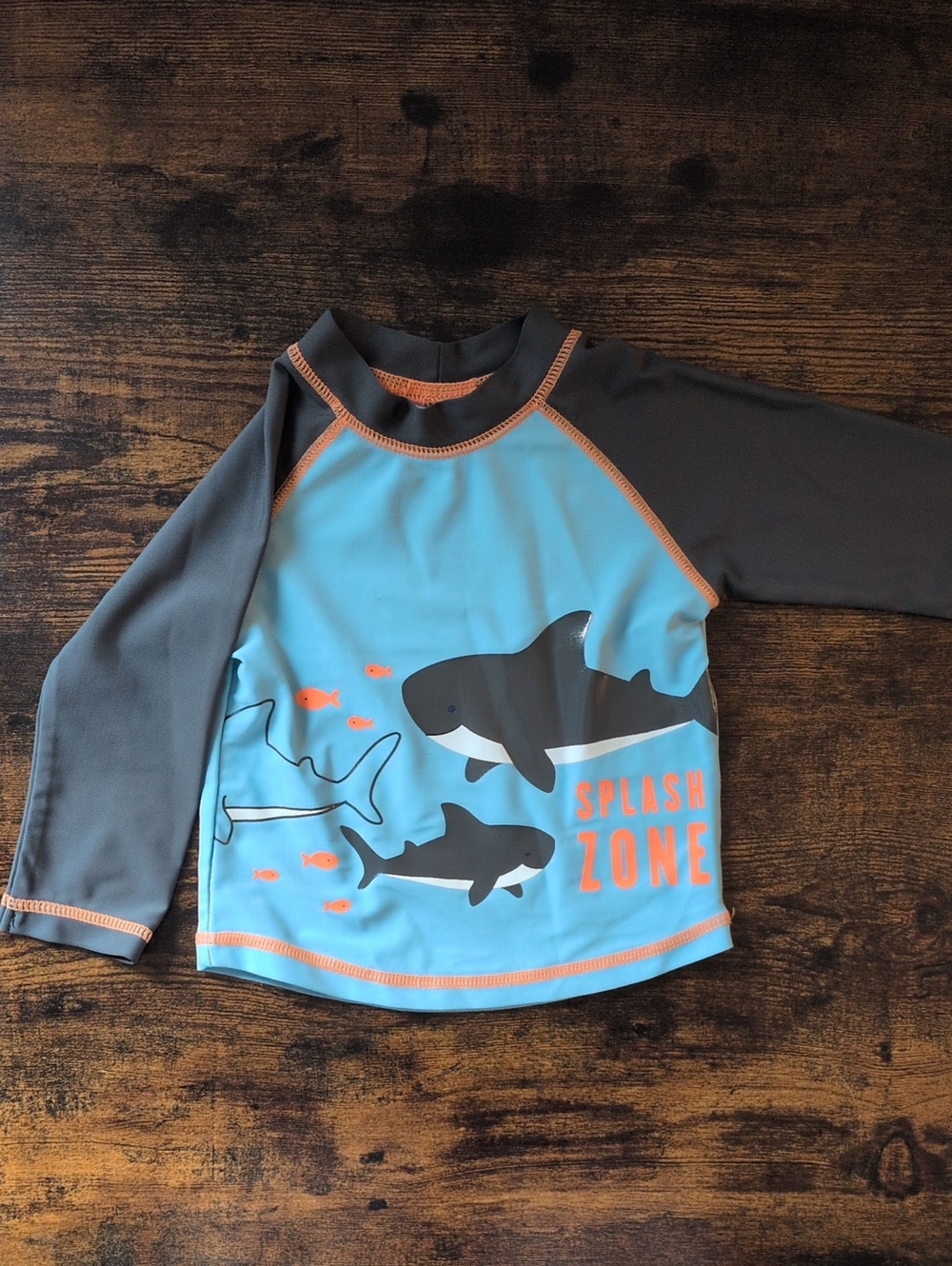 5/$25 Simple Joys Blue & Gray Shark Swim Top 6-9M